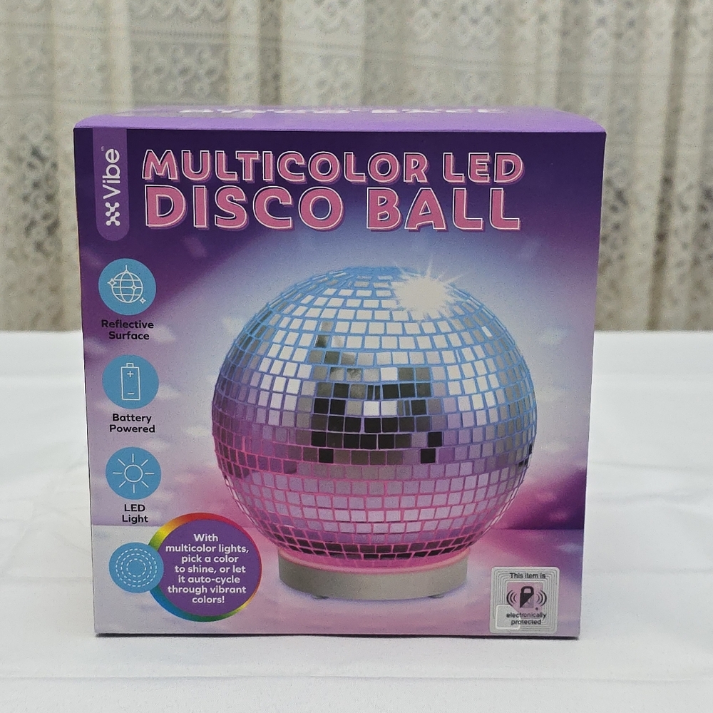 Vibe LED Disco Ball Table Lamp Reflective Surface NEW Battery Power Party Light
